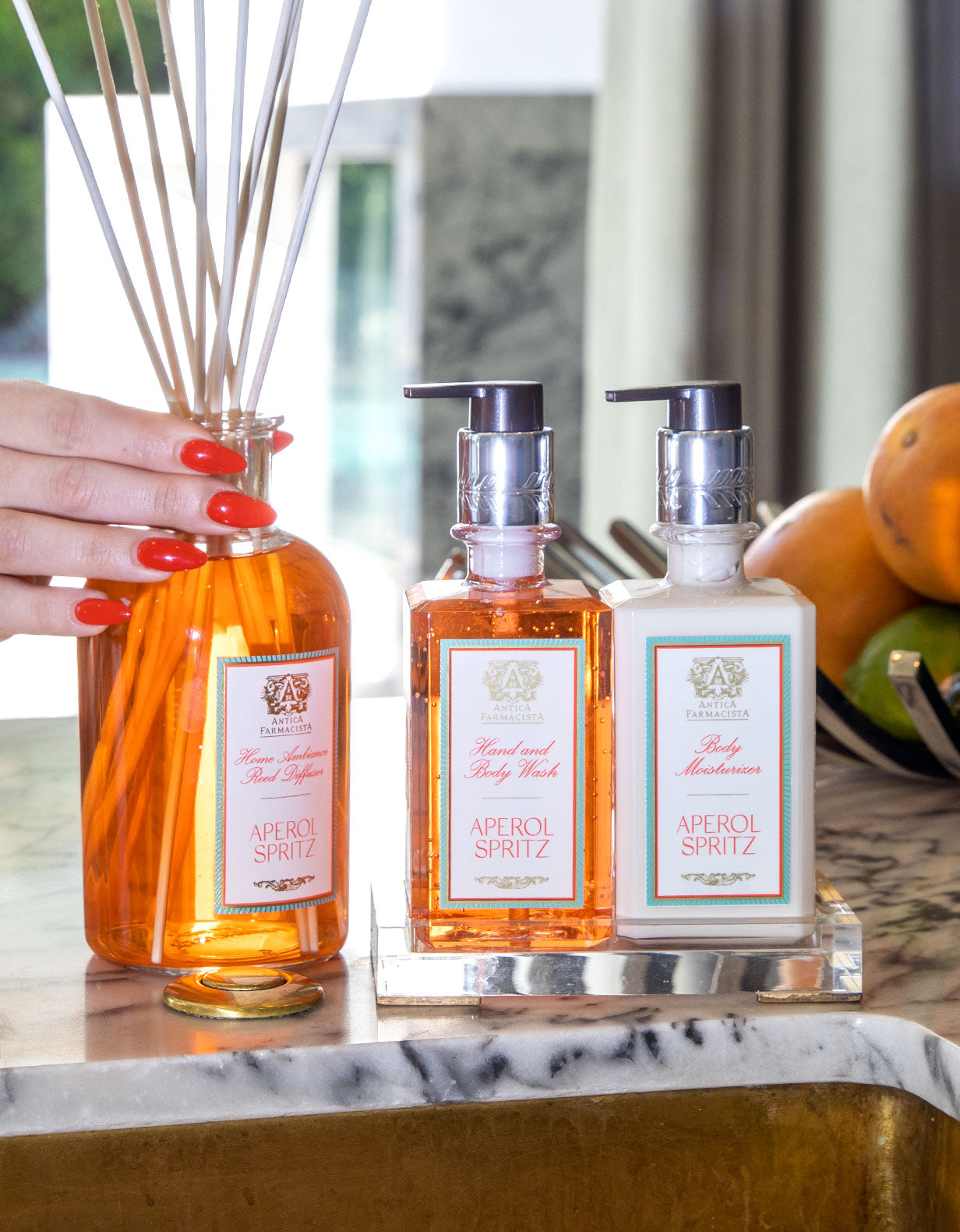 Acrylic Bath & Body Gift Set: Aperol Spritz