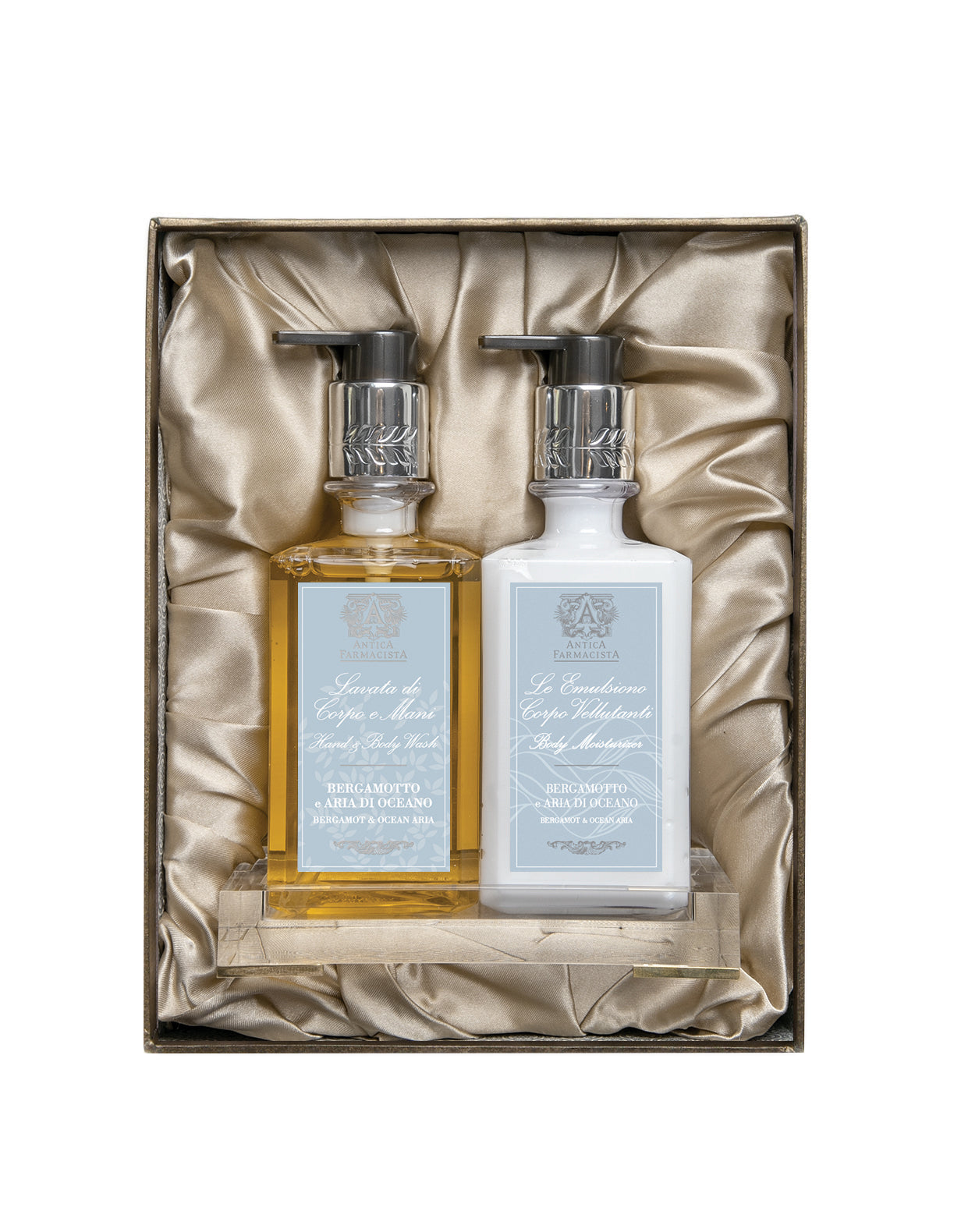 Acrylic Bath & Body Gift Set: Bergamot & Ocean Aria