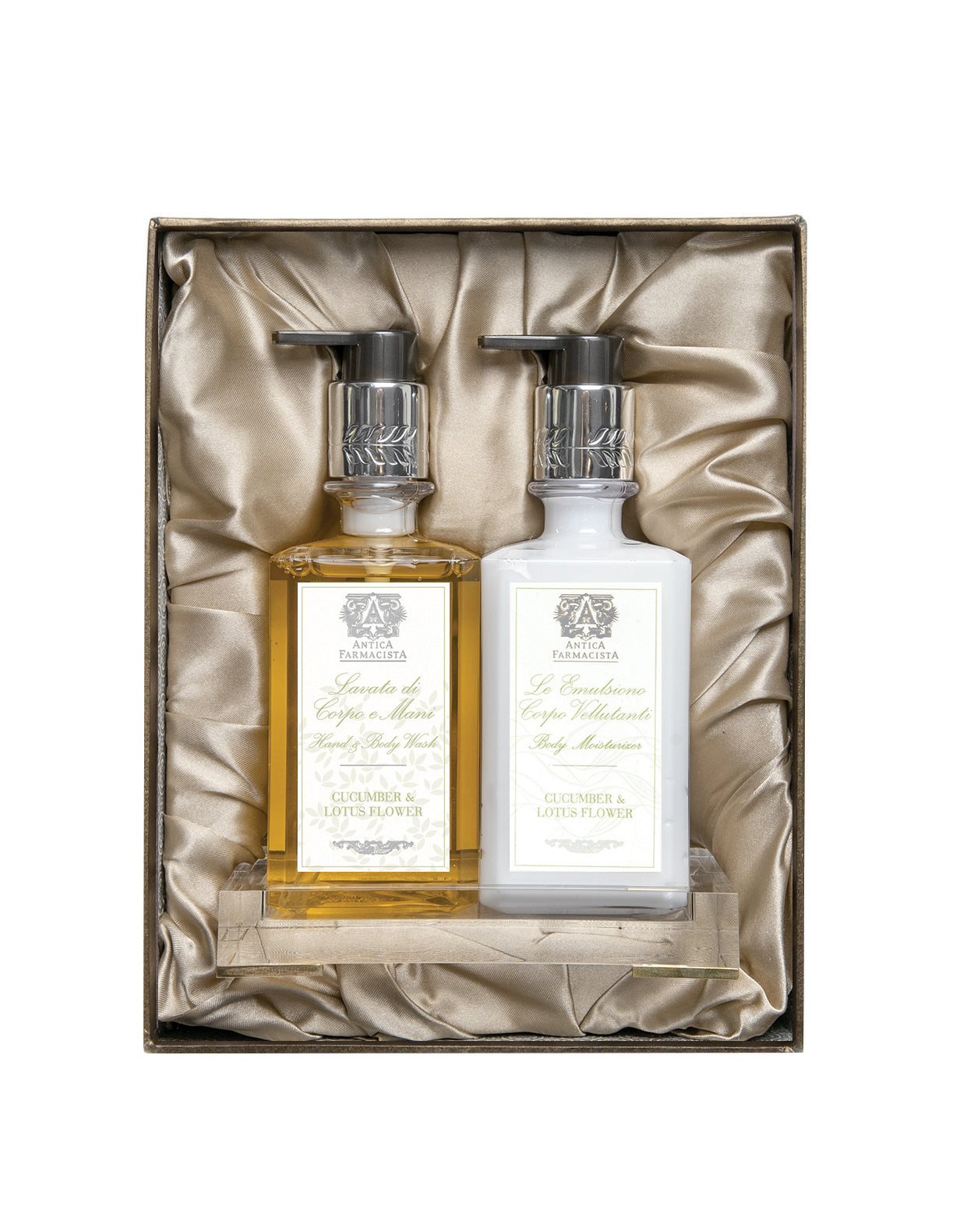 Acrylic Bath & Body Gift Set: Cucumber & Lotus Flower