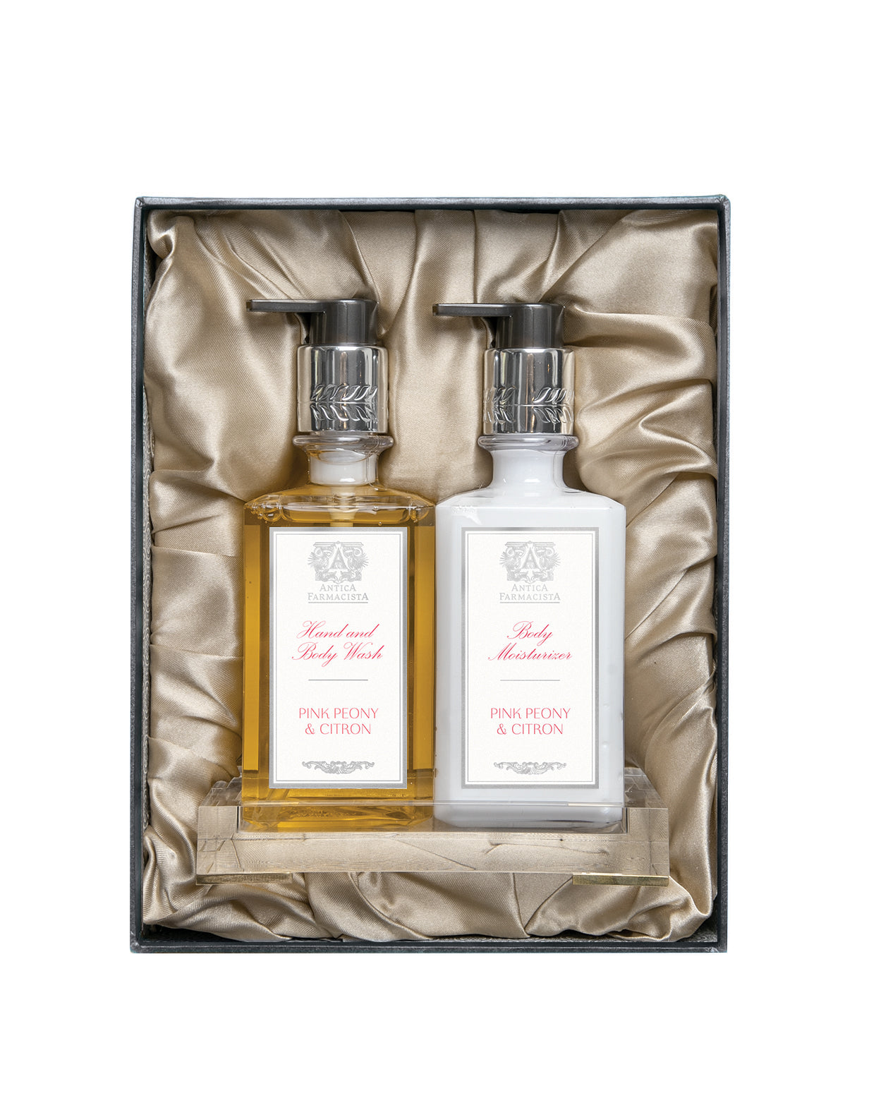 Acrylic Bath & Body Gift Set: Pink Peony & Citron