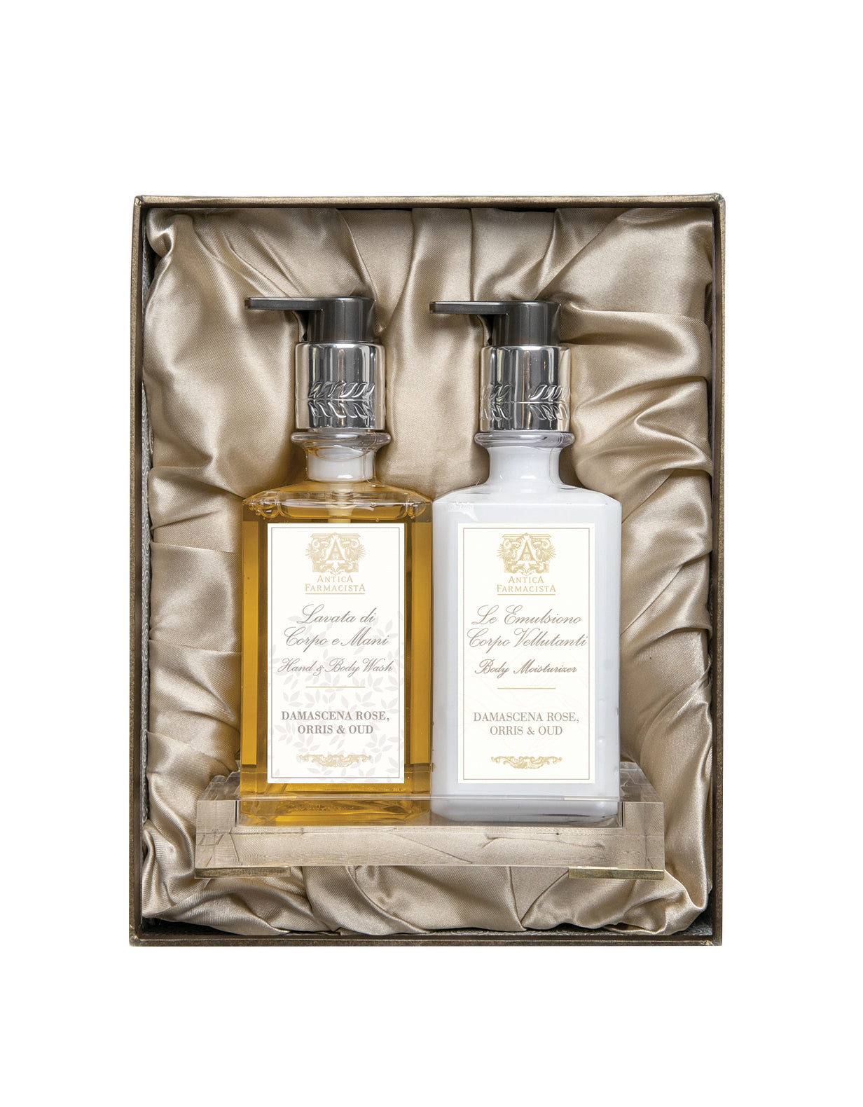 Acrylic Bath & Body Gift Set: Damascena Rose, Orris & Oud