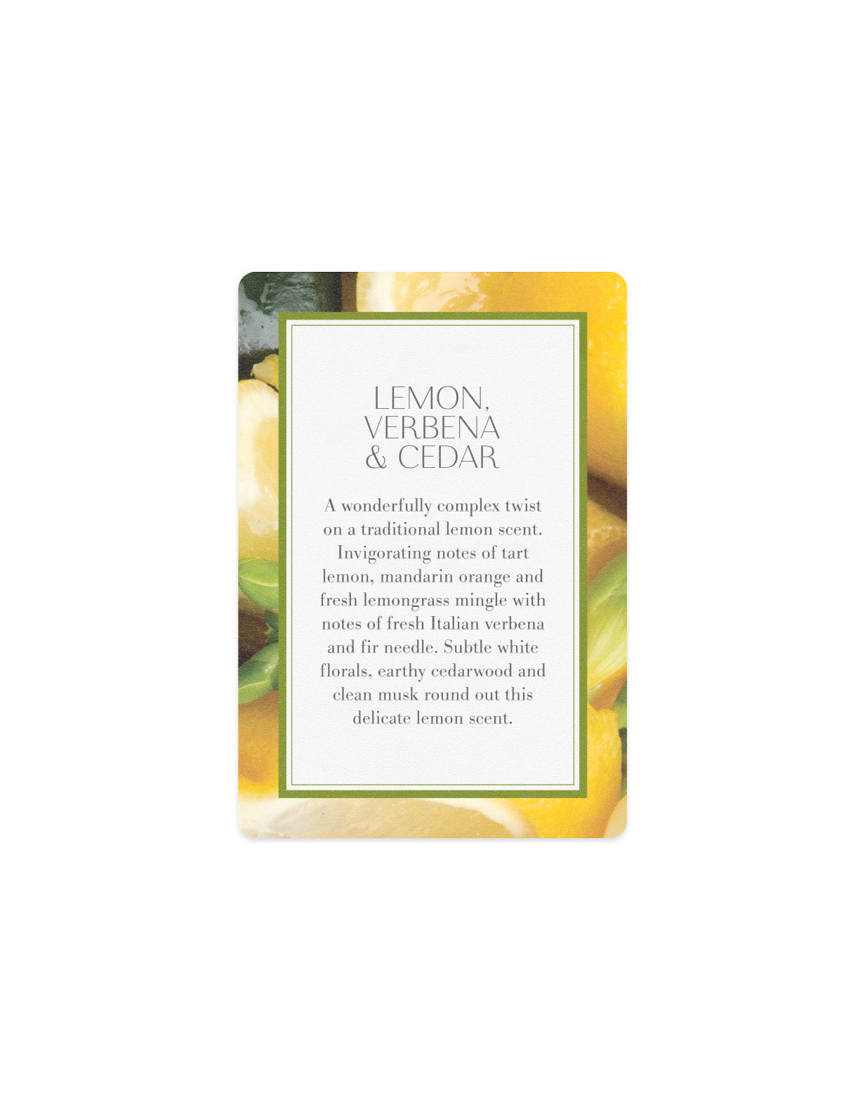 Scented Card - Lemon, Verbena & Cedar