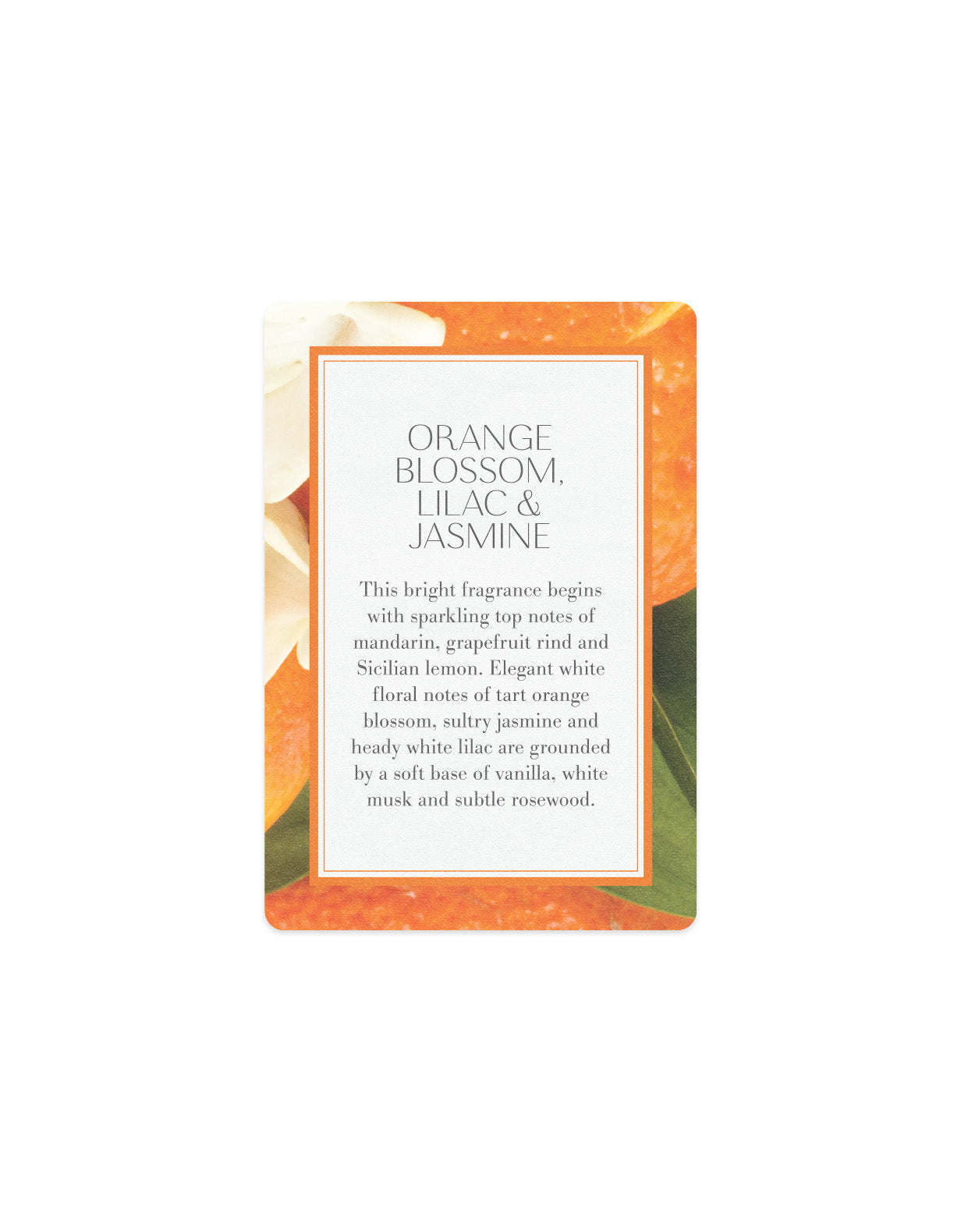 Scented Card - Orange Blossom, Lilac & Jasmine