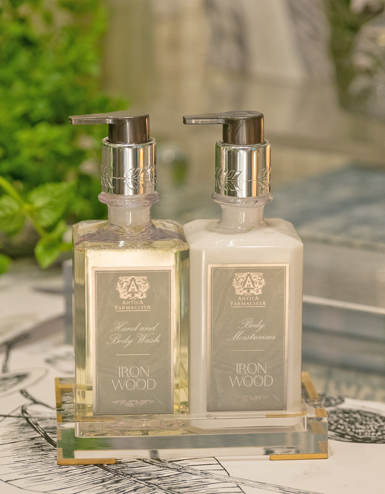 Acrylic Bath & Body Gift Set: Ironwood